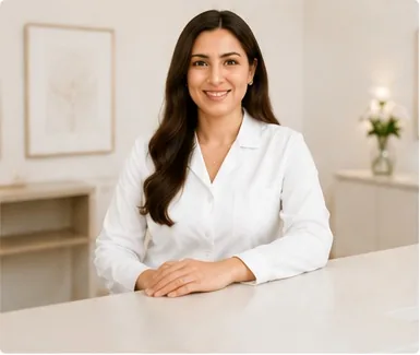 Dr. Tumna Qaraah in der Praxis